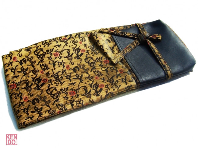 Shinai bag made of silk with characters
