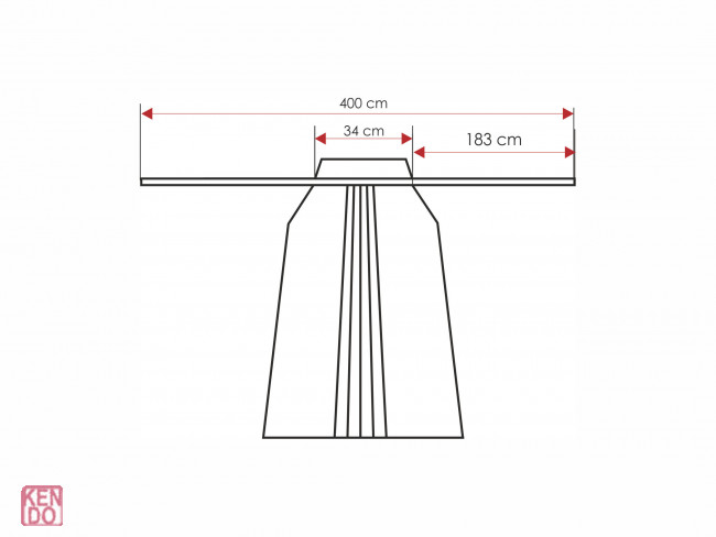 Hakama schwarz aus 100% Baumwolle Deluxe_XXL