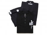 Gi und Hakama Set blau Standard mit Poloshirt