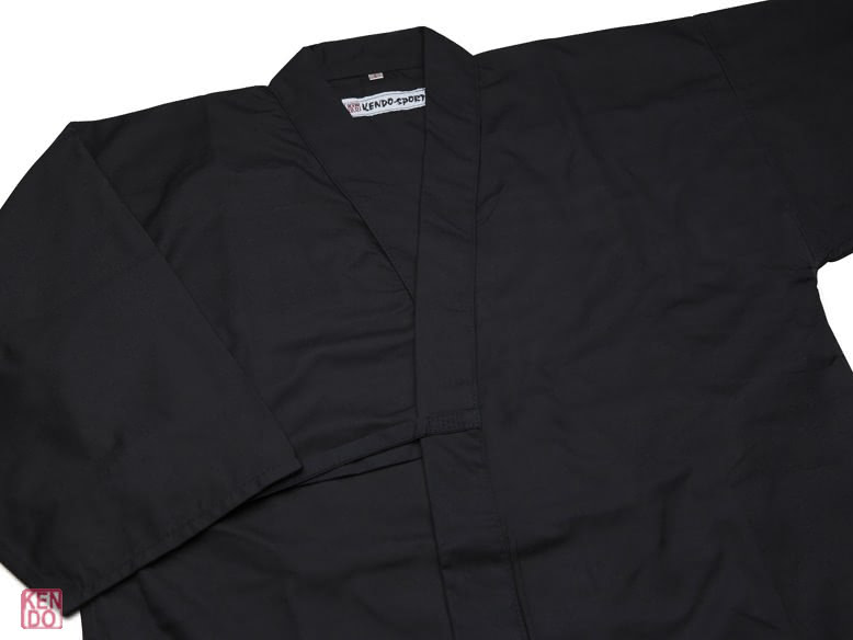 Gi und Hakama Set schwarz aus Tetron für Kendo Iaido Aikido 