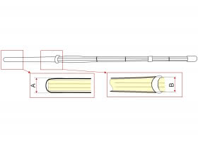 Shinai for Nito short with oval grip